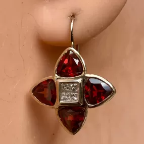 14k Garnet and Diamond Minuet Earrings