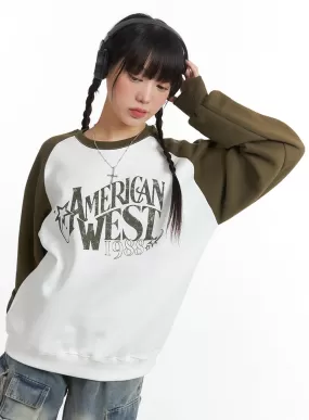 American West 1988 Oversized Raglan Long Sleeve IJ411