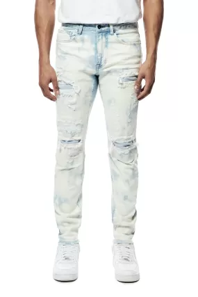 Bleach Washed Rip & Repaired Jeans - Billie Blue