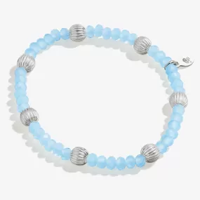 Blue Beaded Stretch Bracelet, Medium