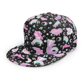 Bubbly Dreams Black Baseball Cap With Flat Brim