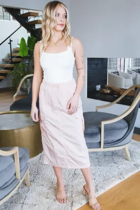 Cinnci Cargo Midi Skirt, Blush