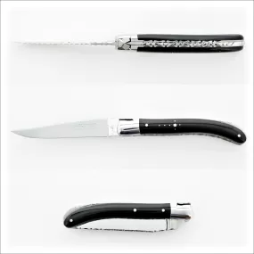 Laguiole Le Pocket Guilloche Black Horn Tip Handle