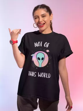 Not of this world - Sukhiaatma Unisex Oversized Black T-shirt