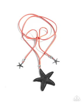 Paparazzi Starfish Sentiment Orange Necklace & Earring Set