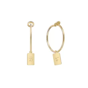 Personalized Tag Initial Hoop Earrings