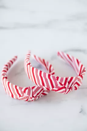 The Tiny Tassel Headband in Candy Cane Stripes