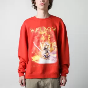 Willow Vintage Poster Orange Crew Neck Sweatshirt